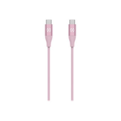 Celly - Cavo USB - USB-C (M) a USB-C (M) - 1.5 m - USB Power Delivery (3A, 60W) - rosa