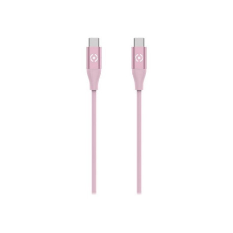 Celly - Cavo USB - USB-C (M) a USB-C (M) - 1.5 m - USB Power Delivery (3A, 60W) - rosa