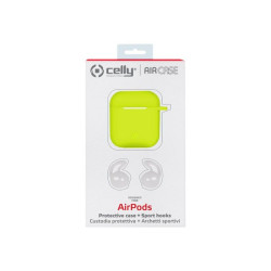 Celly Air Case - Custodia per auricolari - silicone - giallo - per Apple AirPods (1° generazione, 2ª generazione)