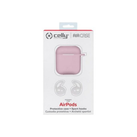 Celly Air Case - Custodia per auricolari - silicone - rosa - per Apple AirPods (1° generazione, 2ª generazione)