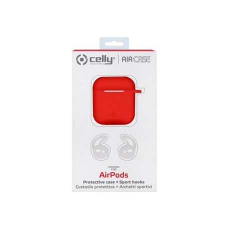 Celly Air Case - Custodia per auricolari - silicone - rosso - per Apple AirPods (1° generazione, 2ª generazione)