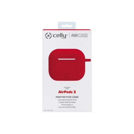 Celly Air Case - Custodia per auricolari - silicone - rosso - per Apple AirPods (terza generazione)