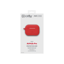 Celly Air Case - Custodia protettiva per auricolari - silicone - rosso - per Apple AirPods Pro