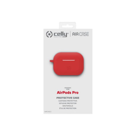 Celly Air Case - Custodia protettiva per auricolari - silicone - rosso - per Apple AirPods Pro