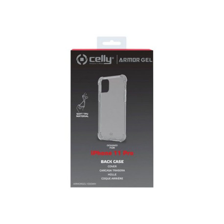 Celly ARMORGEL - Cover per cellulare - policarbonato, TPU (poliuretano termoplastico) - trasparente - per Apple iPhone 11 Pro