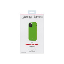 Celly Cromo - Cover per cellulare - poliuretano termoplastico (TPU) rivestito di silicone - verde - per Apple iPhone 13 mini