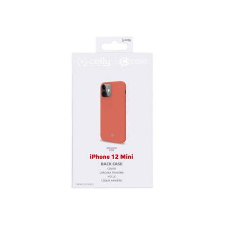 Celly Cromo - Cover per cellulare - TPU (poliuretano termoplastico), rivestimento in silicone - arancione - per Apple iPhone 12