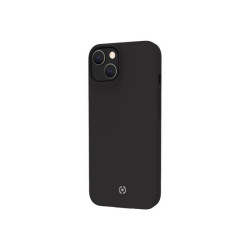 Celly Cromo - Cover per cellulare - TPU (poliuretano termoplastico), rivestimento in silicone - nero - per Apple iPhone 14 Plus