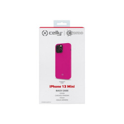 Celly Cromo - Cover per cellulare - TPU (poliuretano termoplastico), rivestimento in silicone - rosa - per Apple iPhone 13 mini