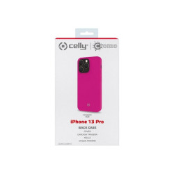 Celly Cromo - Cover per cellulare - TPU (poliuretano termoplastico), rivestimento in silicone - rosa - per Apple iPhone 13 Pro