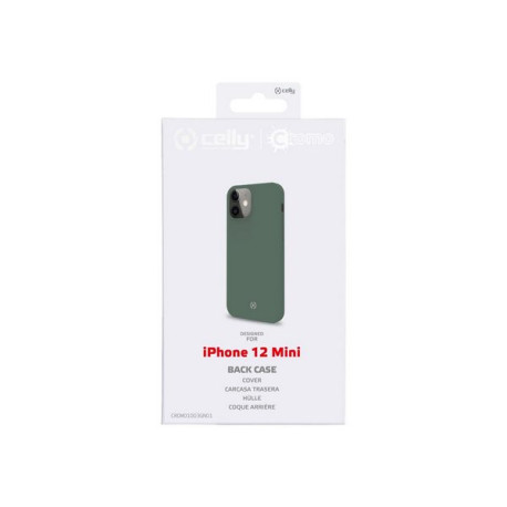 Celly Cromo - Cover per cellulare - TPU (poliuretano termoplastico), rivestimento in silicone - verde - per Apple iPhone 12 min