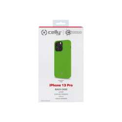 Celly Cromo - Cover per cellulare - TPU (poliuretano termoplastico), rivestimento in silicone - verde - per Apple iPhone 13 Pro