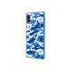 Celly Diamond Square - Cover per cellulare - vetro temperato, TPU (poliuretano termoplastico) - mimetico blu - per Apple iPhone