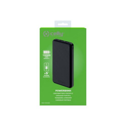 Celly Energy - Powerbank - 10000 mAh - 37 Wh - 2.1 A - 2 connettori di uscita (USB) - nero