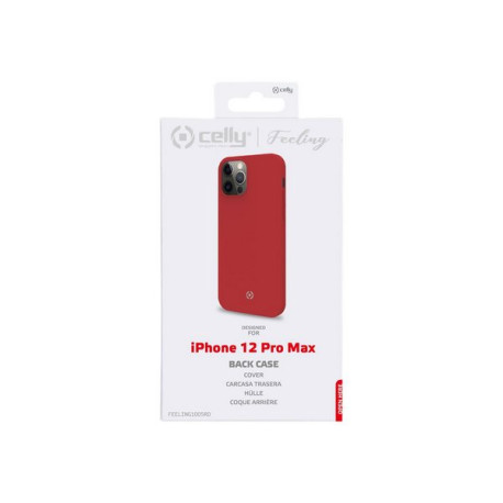 Celly FEELING - Cover per cellulare - silicone - rosso - per Apple iPhone 12 Pro Max