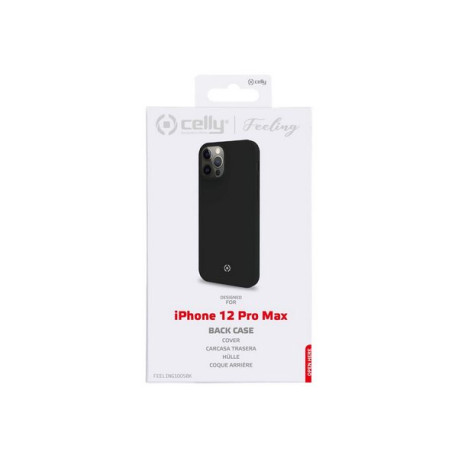 Celly FEELING - Cover per cellulare - silicone liquido - nero - per Apple iPhone 12 Pro Max