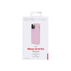 Celly FEELING - Cover per cellulare - silicone liquido - rosa - per Apple iPhone 12, 12 Pro