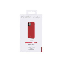 Celly FEELING - Cover per cellulare - silicone liquido - rosso - per Apple iPhone 12 mini