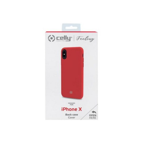 Celly FEELING FEELING900RD - Cover per cellulare - silicone liquido - rosso - per Apple iPhone X