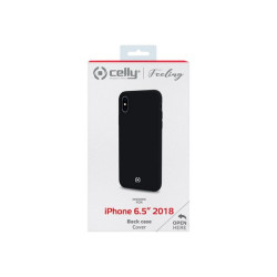 Celly FEELING FEELING999BK - Cover per cellulare - silicone liquido - nero - per Apple iPhone XS Max