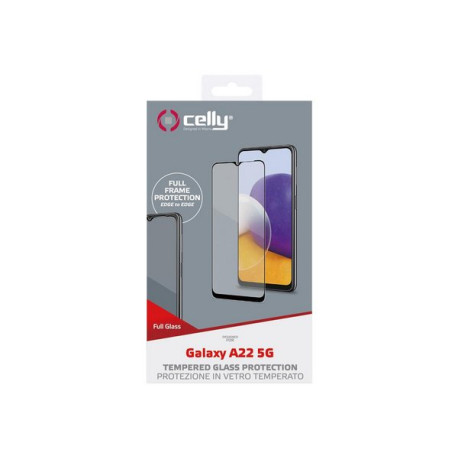 Celly Full Glass - Protezione per schermo per telefono cellulare - vetro - colore telaio nero - per Samsung Galaxy A22 5G