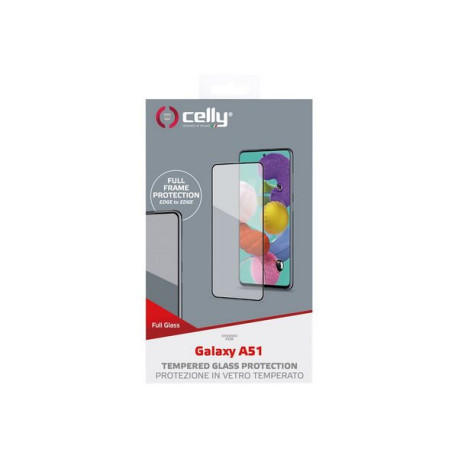 Celly Full Glass - Protezione per schermo per telefono cellulare - vetro - colore telaio nero - per Samsung Galaxy A51