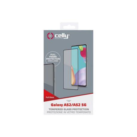 Celly Full Glass - Protezione per schermo per telefono cellulare - vetro - colore telaio nero - per Samsung Galaxy A52, A52 5G