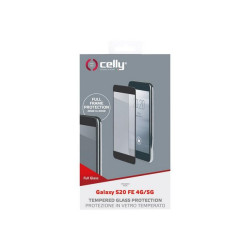 Celly Full Glass - Protezione per schermo per telefono cellulare - vetro - colore telaio nero - per Samsung Galaxy S20 FE, S20 