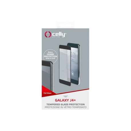 Celly FULLGLASS788BK - Protezione per schermo per telefono cellulare - vetro - colore telaio nero - per Samsung Galaxy J4+