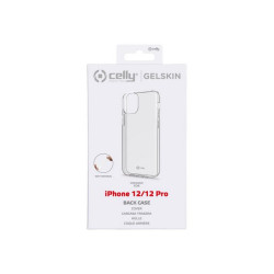 Celly Gelskin - Cover per cellulare - TPU (poliuretano termoplastico) - trasparente - per Apple iPhone 12, 12 Pro