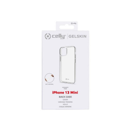 Celly Gelskin - Cover per cellulare - TPU (poliuretano termoplastico) - trasparente - per Apple iPhone 13 mini