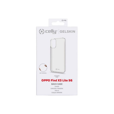 Celly Gelskin - Cover per cellulare - TPU (poliuretano termoplastico) - trasparente - per OPPO Find X3 LITE