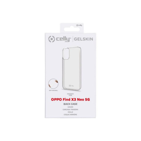 Celly Gelskin - Cover per cellulare - TPU (poliuretano termoplastico) - trasparente - per OPPO Find X3 Neo