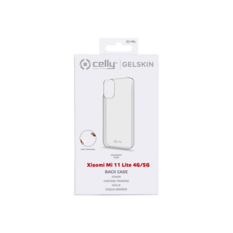 Celly Gelskin - Cover per cellulare - TPU (poliuretano termoplastico) - trasparente - per Xiaomi MI 11 Lite, 11 Lite 5G