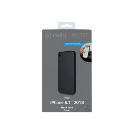 Celly Ghost Skin - Cover per cellulare - TPU (poliuretano termoplastico) - nero - per Apple iPhone XR