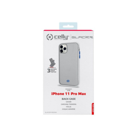 Celly Glacier - Cover per cellulare - policarbonato, TPU (poliuretano termoplastico) - bianco, trasparente opaco - per Apple iP