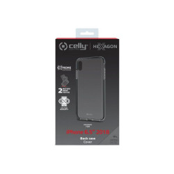 Celly Hexagon HEXAGON999BK - Cover per cellulare - elastomero termoplastico (TPE), KIBITON rubber - nero, trasparente - per App