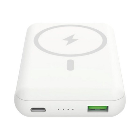 Celly MAGPB10000 - Powerbank - magsafe, wireless - 10000 mAh - 15 Watt - 3 A - 2 connettori di uscita (USB, 24 pin USB-C) - bia