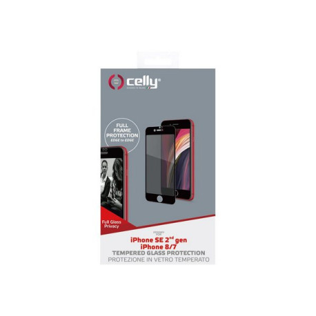 Celly Privacy Full Glass - Protezione per schermo per telefono cellulare - 3D - con filtro privacy - A due vie - per Apple iPho