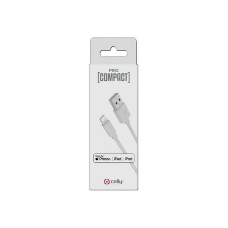 Celly PRO [COMPACT] - Cavo Lightning - Lightning maschio a USB maschio - 1 m - bianco - per Apple iPad/iPhone/iPod (Lightning)