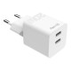 Celly ProPower TC2USBC20W - Alimentatore - 20 Watt - PD - 2 connettori di uscita (USB-C) - bianco