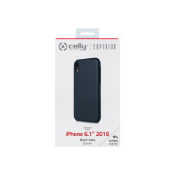 Celly Superior - Cover per cellulare - similpelle - blu - per Apple iPhone XR