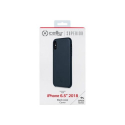 Celly Superior - Cover per cellulare - similpelle - blu - per Apple iPhone XS Max