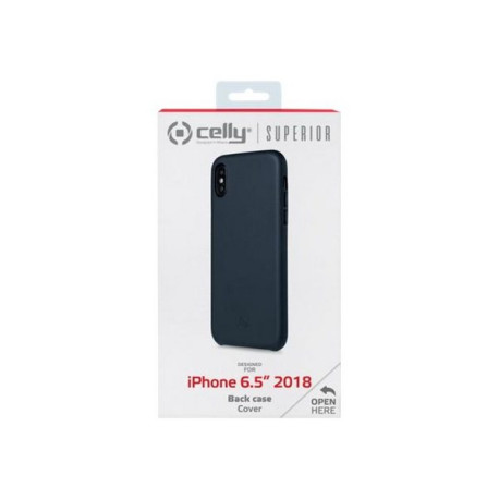 Celly Superior - Cover per cellulare - similpelle - blu - per Apple iPhone XS Max