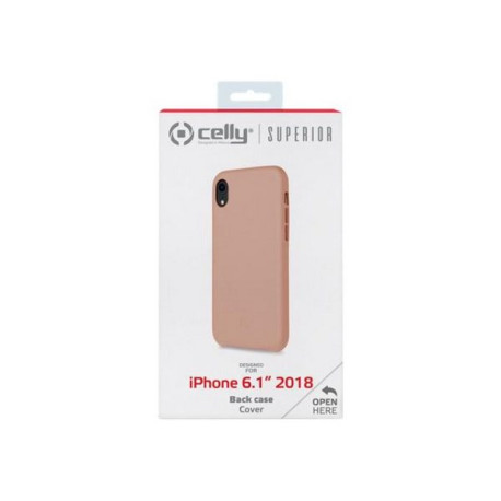 Celly Superior - Cover per cellulare - similpelle - rosa - per Apple iPhone XR