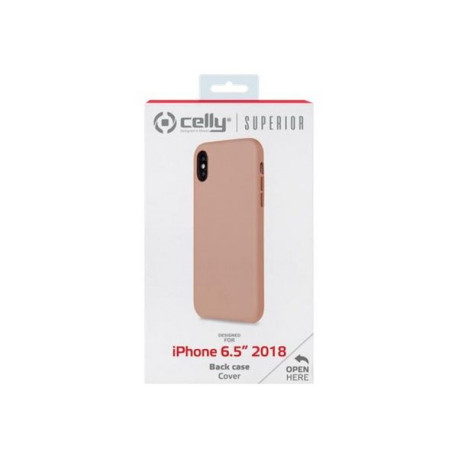 Celly Superior - Cover per cellulare - similpelle - rosa - per Apple iPhone XS Max