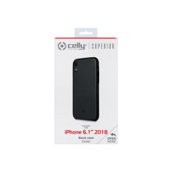 Celly Superior SUPERIOR998BK - Cover per cellulare - similpelle - nero - per Apple iPhone XR