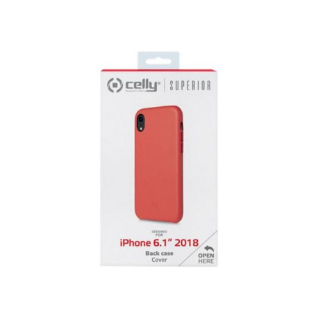 Celly Superior SUPERIOR998RD - Cover per cellulare - similpelle - rosso - per Apple iPhone XR