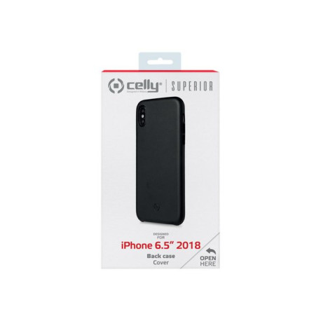 Celly Superior SUPERIOR999BK - Cover per cellulare - similpelle - nero - per Apple iPhone XS Max