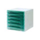ARDA Olivia - Cassettiera - 6 cassetti - per A4, 265 x 335 mm - verde trasparente
